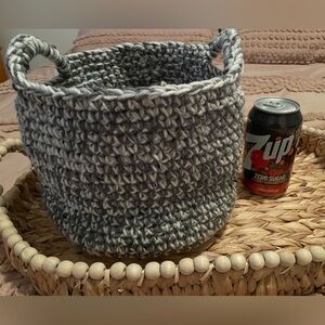 CROCHET HANDMADE GRAY BASKET